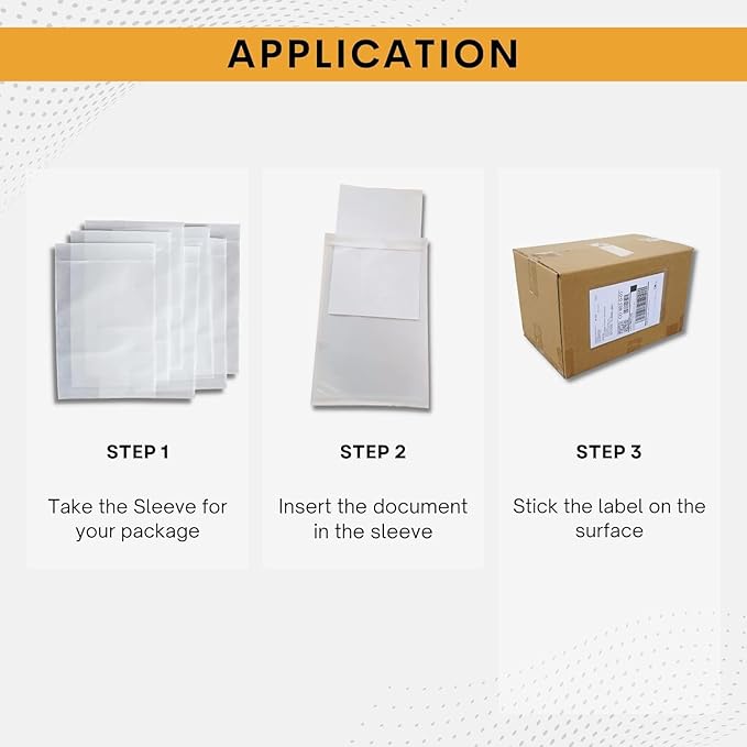 100 Pack 7"x10" Shipping Label Sleeves – Clear Self-Adhesive Packing Slip Pouches, Waterproof Packing List Envelopes – Ideal for Shipping Documents, Mailing Labels, Invoices & Packing Slips