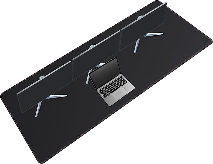 ZORESYN Office Desk Pad 78.7x31.5inch, Large Mouse pad Desk Mat, Waterproof PU Leather Desk Blotter Protector Desk Accessories with Non Slip Base for Home Office (Black)