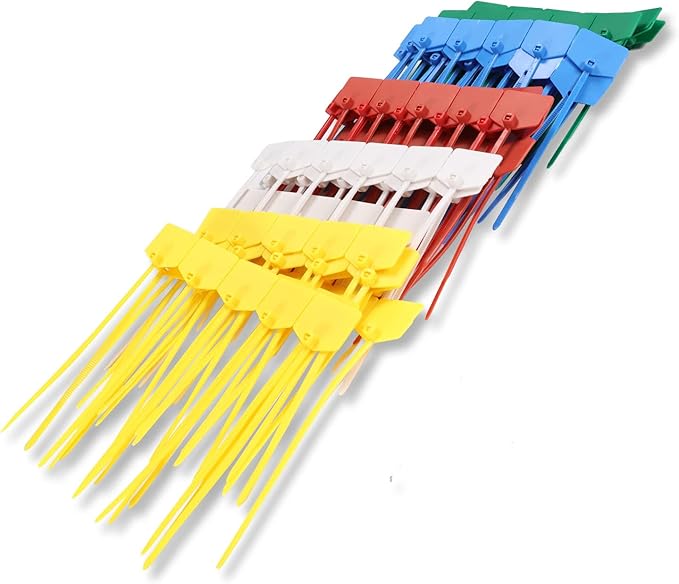 Waterproof Shipping Tags, Multi-Color Self Locking Nylon Writable Marker Ties Luggage Identification Tags, Plastic Straps Label Mark Tag, Seal Tags Zip Tie for Labeling 100pcs