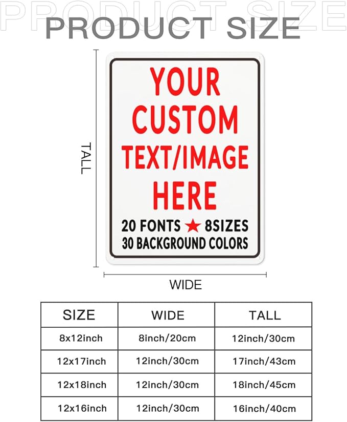 Custom Sign Personalized Custom Metal Sign, Customize For Office, Business, Workplace, Office, Home, Delivery Signs 12x17