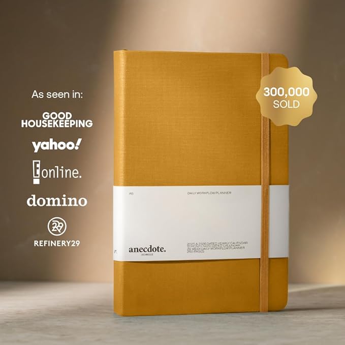 Anecdote 2026-2027 Planner: A Monthly, Weekly & Daily Planner with Calendar | 8.5" x 5.2" | Hardcover To-Do List Organizer, Planning Your Success, Start Anytime, Achieve Productivity Goals (Mustard)