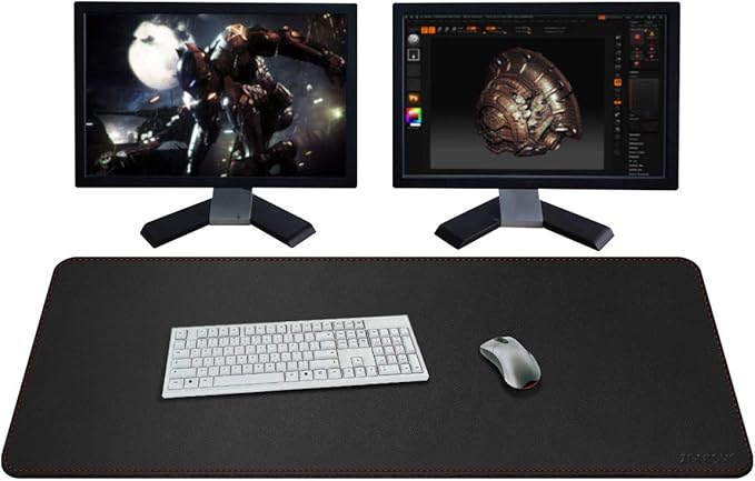 ZORESYN XXL Desk Mat - 43.3"x19.7" PU Leather Desk Pad for Office & Home, Waterproof and Durable Desk Protector for Keyboard and Mouse (Black)
