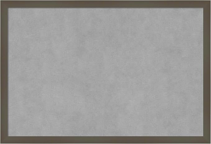 Amanti Art Grey Framed Magnetic Board 17x25 Medium Vision Board for use with Magnets, 100% Metal Sheet to Display Items as Office Decor or for Home Organization in mudroom, Kitchen or Kids Room