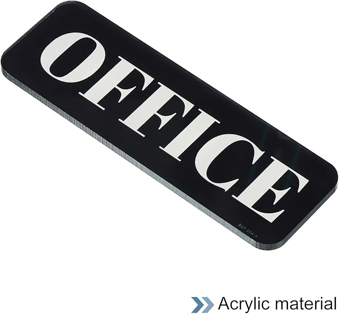 PATIKIL Office Sign, Acrylic 6"x2" Self Adhesive Door Sign Sticker Waterproof Decor Label for Office Home Business, Black