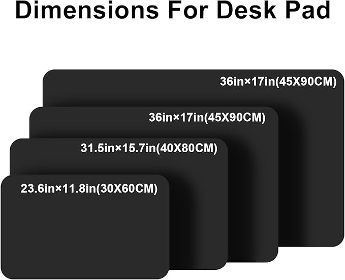 PU Leather Desk Pad Protector Gaming Mouse Pad Non Slip Desk Mat for Keyboard and Mouse Waterproof Desk Writing Pad for Office and Home Desk Accessories(Black, 35.4 * 17.7)