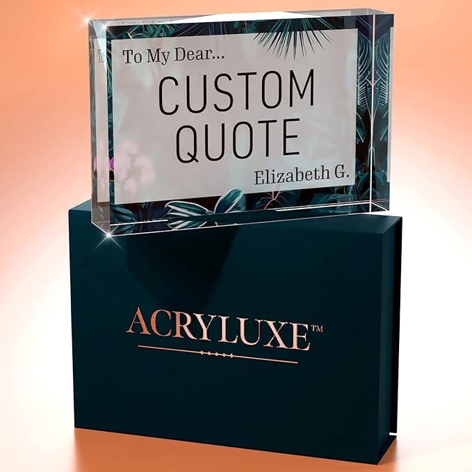 Custom Acrylic Sign Personalized, Custom Desk Name Plate, 18 Styles, (4"x6"), With Gift Box, USA Made by Acryluxe. (Bouquet)