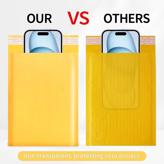 Ctarsthome 105Pack Yellow 6x10inch Kraft Bubble Mailers Small Business Mailing Packages Self-Sealing Paper Envelopes, Mailer Shipping Padded Envelopes with Strong Adhesion for Jewelry Makeup Supplies