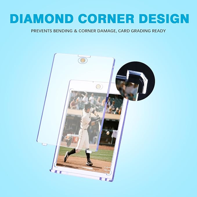 60-Pack Magnetic Card Holders - 35pt One Touch Card Holder, UV Protection Clear Acrylic Trading Card Case, Card Protector for Baseball, Game, Sports Cards, Fit for Standard Cards Storage and Display