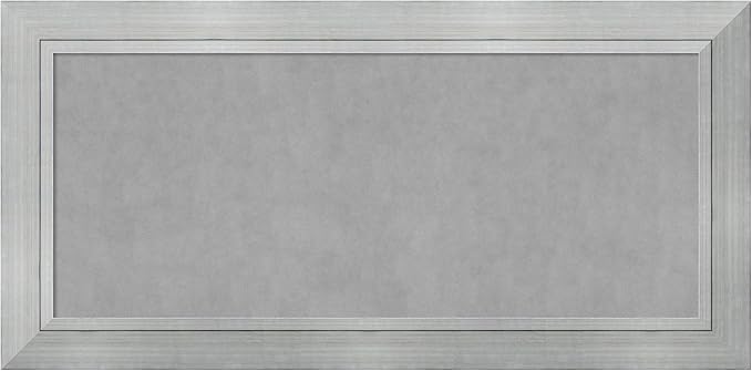 Amanti Art Silver Framed Magnetic Board 27x55 Oversize Vision Board for use with Magnets, 100% Metal Sheet to Display Items as Office Decor or for Home Organization in mudroom, Kitchen or Kids Room