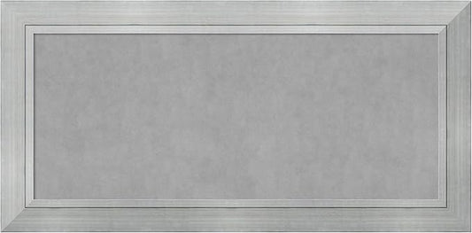 Amanti Art Silver Framed Magnetic Board 27x55 Oversize Vision Board for use with Magnets, 100% Metal Sheet to Display Items as Office Decor or for Home Organization in mudroom, Kitchen or Kids Room
