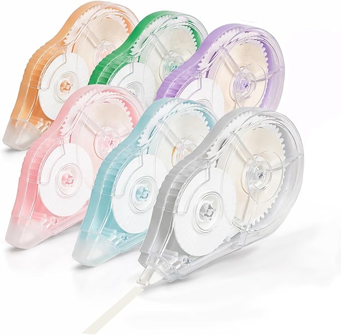 Aipker Correction Tape, Extra-Long 30 m (98 ft) Each – 590 ft Total, Easy-to-Use White Out Tapes Dispensers, High Capacity White Out Correct Tapes for School, Office or Home Use - 6 Pack