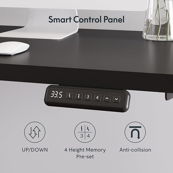FLEXISPOT 71" Large L Shaped Standing Desk Electric Corner Table with Shelf, 4 Storage Drawers, Adjustable Computer Workstation for Home, Office, Game, Studio, Black Top + Black Frame