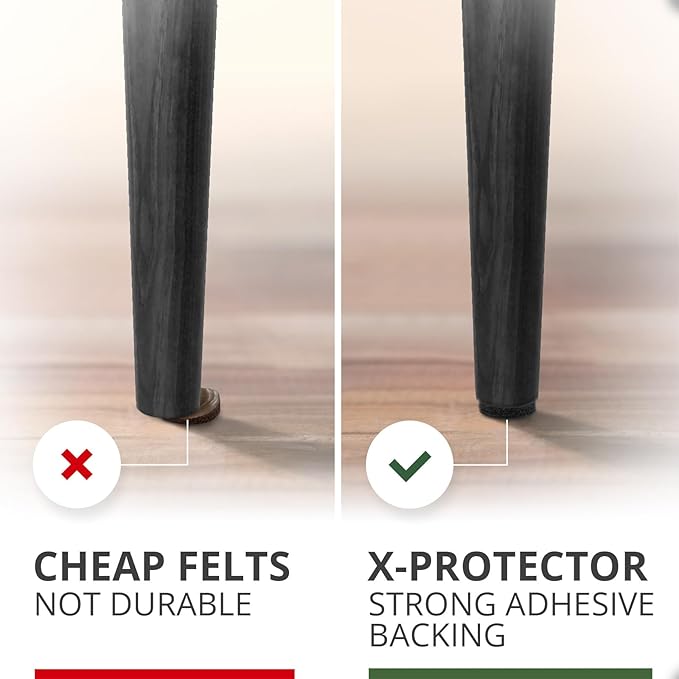 Felt Furniture Pads 235 PCS X-Protector! Huge Quantity of Black Furniture Pads for Hardwood Floors with Many Big Sizes – Your Ideal Wood Floor Protectors for Furniture.