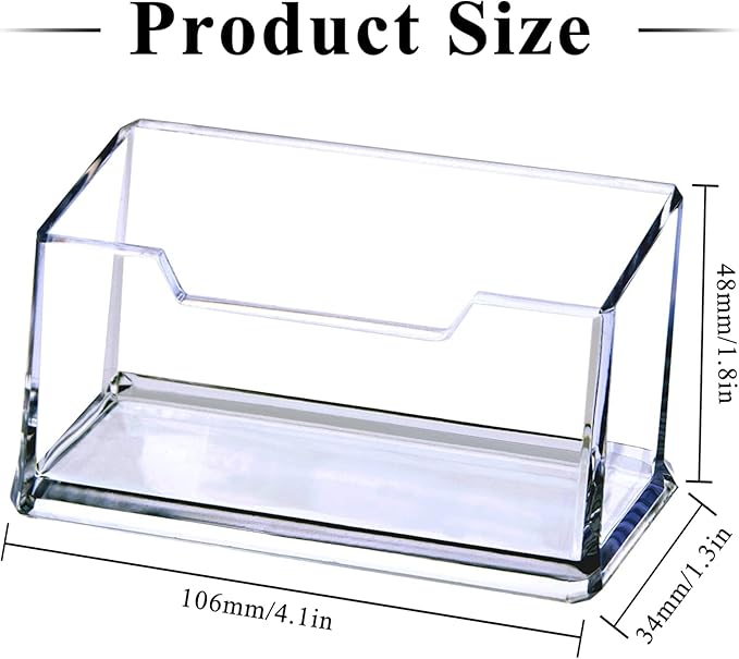 Meschett 3 Pack Clear Acrylic Business Card Holder, Name Card Organizer for Desk Fits 50 Business Cards