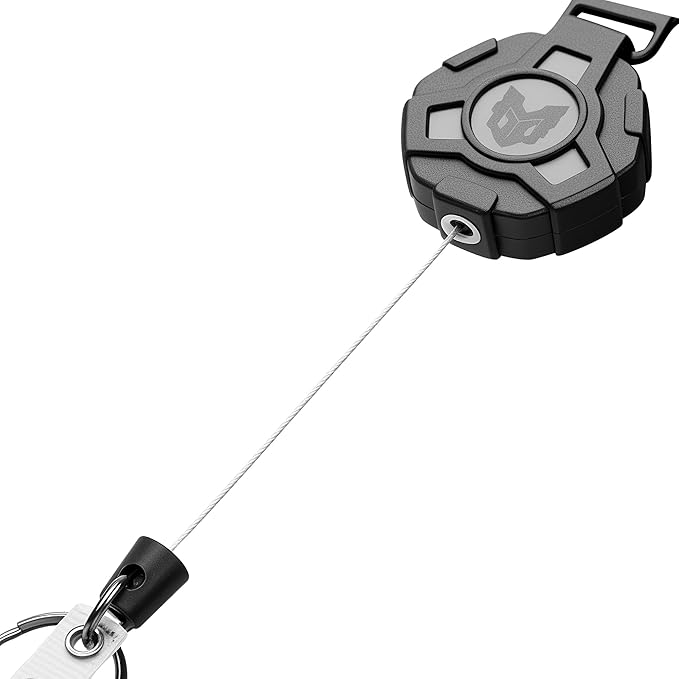 2-Pack Retractable Keychain, Heavy Duty Carabiner Badge Holder, Tactical ID Badge Reel Key Chain with 31.5” Steel Retractable Cord, 8.0 oz