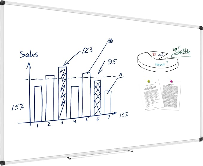 XBoard Magnetic Dry Erase Board 4' x 8' Wall Mounted, Large Whiteboard 96 x 48 Inches with Aluminum Frame for Office, School, Conference Room