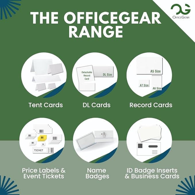 OfficeGear Shelf Edge Labels (350 Pack) 38x105mm Custom Printable A4 Card for Retail Barcodes, Price Stickers, Product Info with Template