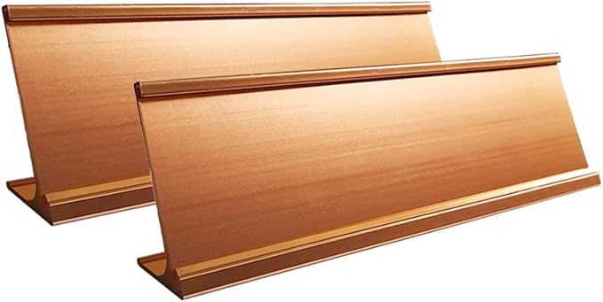 2" x 10" Nameplate Desktop Holder 2 Pack (Rose Gold)