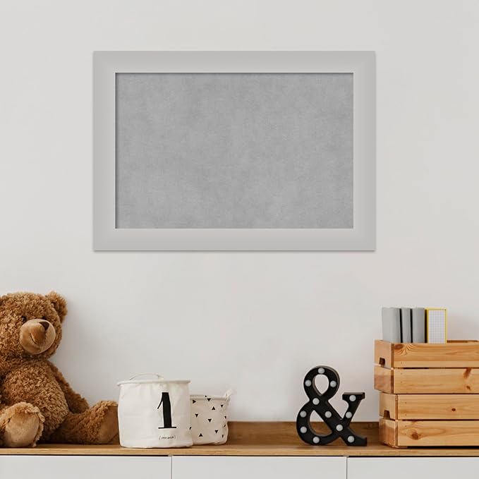 Amanti Art Silver Framed Magnetic Board 15x21 Small Vision Board for use with Magnets, 100% Metal Sheet to Display Items as Office Decor or for Home Organization in mudroom, Kitchen or Kids Room