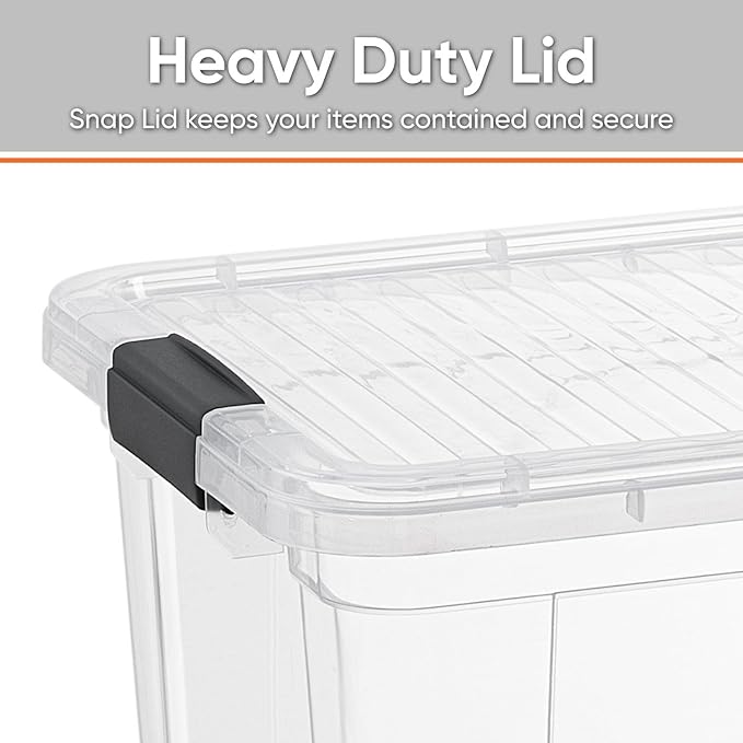 Superio Storage Bins with Lids- 2 Pack, 21 Qt Clear Boxes for Organizing, Stackable Plastic Containers- BPA Free, Non-Toxic, Odor Free, Organizer for Home, Office, Dorm