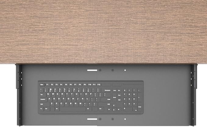 JINGCHENGMEI Sliding Keyboard Tray Under Desk, Pull-Out Keyboard and Mouse Tray, 27 x 9.8 inches Large Platform Slide-Out Computer Drawer for Typing, Metal, Black