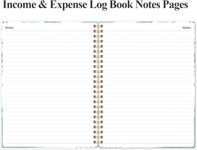 Heveboik Income & Expense Log Book - A4 Income and Expense Tracker for Small Business, Accounting Bookkeeping Tracking for Woman and Man, 8" x 10.5", Teal Floral