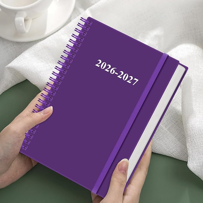 2026-2027 Planner - 18 Months Weekly & Monthly Planner from January 2026 - June 2027, Spiral Planners 2026-2027 with Elastic Closure, Inner Pocket, Medium 5.8" x 8.3", Purple
