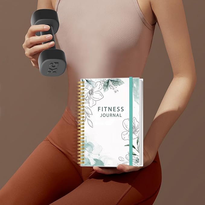 Fitness Journal for Women & Men - A5 Workout Journal/Planner Daily Exercise Log Book to Weight Loss, Gym, Muscle Gain, Bodybuilding Progress - Daily Personal Health & Wellness Tracker, Spiral-Bound,