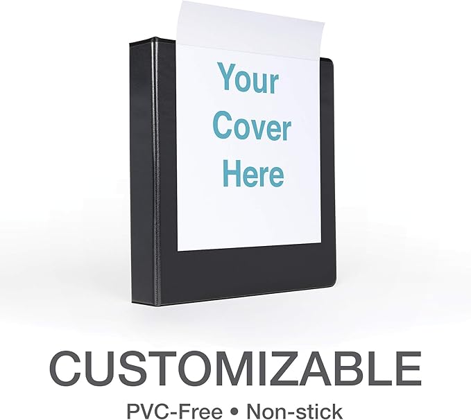 Oxford 3 Ring Binders, Binders for School and Office, Durable 1.5 Inch ONE-Touch Easy Open D Rings, View Binder Covers on 3 Sides, Durable Hinge, Non-Stick, PVC-Free, Black, 4 Pack (79905)