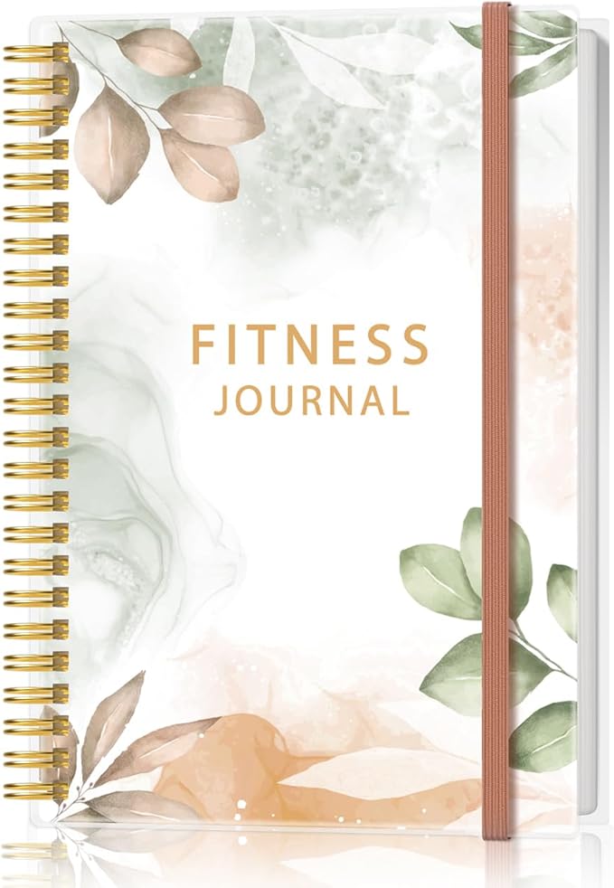 Simplified Fitness Journal for Women & Men,A5 Workout Journal/Planner Daily Exercise Log Book to Weight Loss, Gym, Muscle Gain, Bodybuilding Progress, 5.8"x8.3", Pink Flower