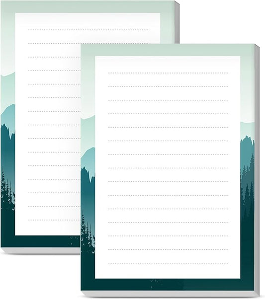 SXboxing Sticky Notes 4X6 Inches, 2 Pack Large Cute Self-Stick Pads, Bright Funny Memo Pads Easy to Stick for Home, Office Blue Cute Mountain