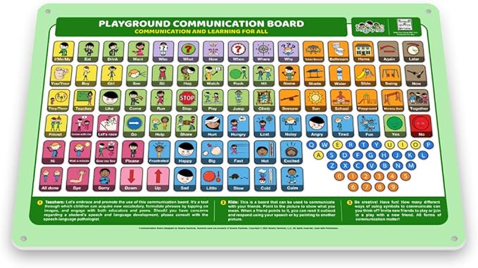 Outdoor Rated Plastic School Playground Communication Board - Weather-Proof Inclusive Communication Aid for Autism & Inclusive Play