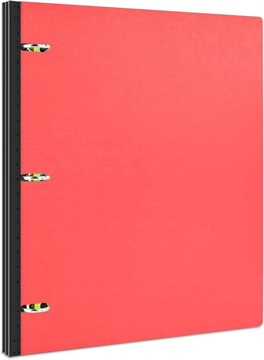 INFUN Telescoping 3 Ring Binder, Portable Plastic 0.75 inch 3 Ring Binder with Telescoping Spine and Foldable Front Cover Holds 8.5" x 11" Paper for School,Office and Homes-Red
