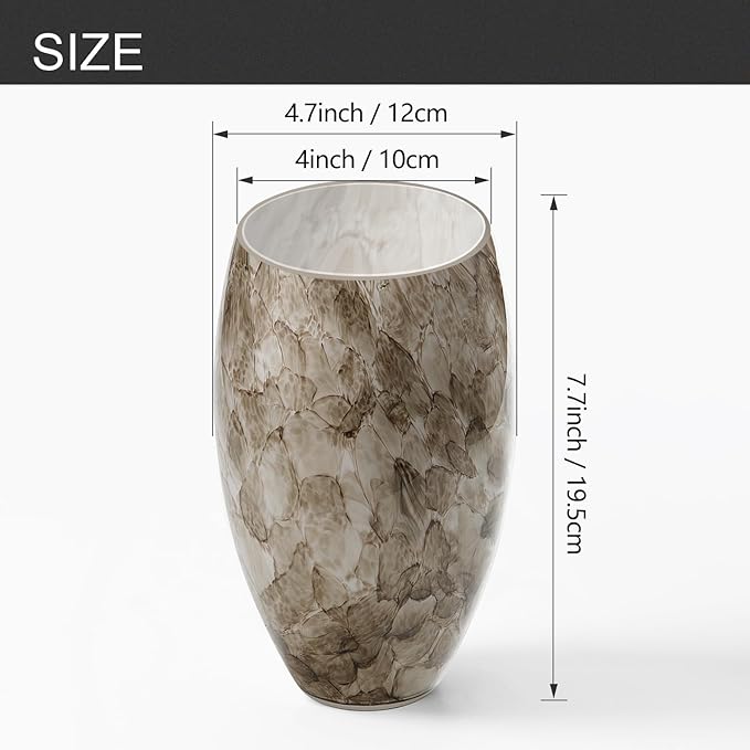 Fixture Replacement Globe Shade,Lampshade for E26 Base 1-5/8 Inch Fitter, Color Art Glass Oval Lampshade Cover for Pendant Kitchen Wall Sconce Chandelier Vanity Light (3, Marble)