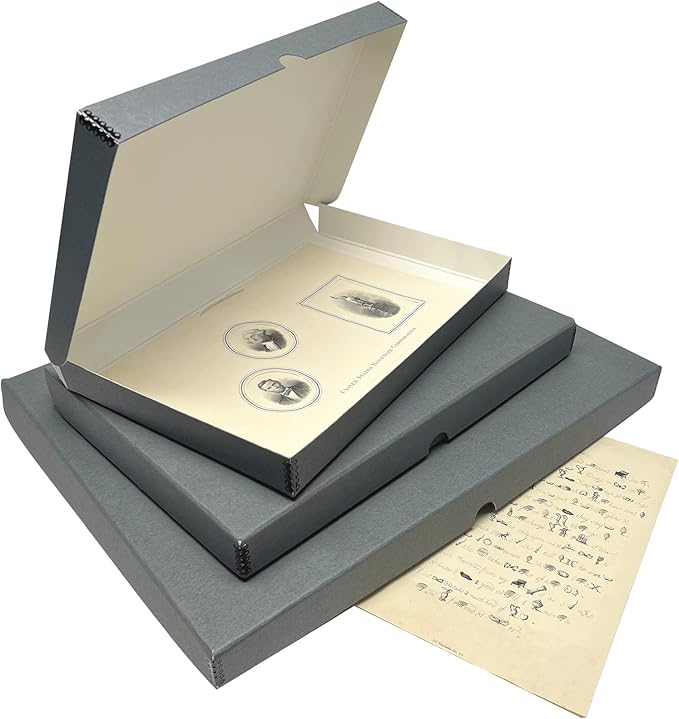 Lineco, 9x12 Gray Clamshell Archival Folio Storage Box, 1.75 Depth, Acid-Free, with Metal Edge, Preserves Picture Longevity, Store Photos Documents