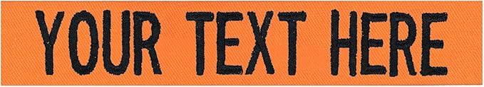 Custom Uniform Name Tapes Solid Colors. Orange Fabric, 4 Inch Sew on