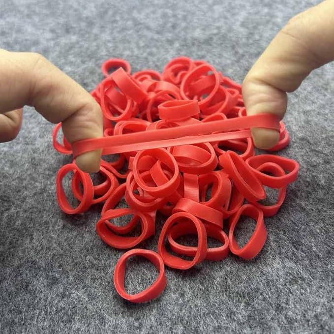 500pcs Red Color Mini Rubber Bands Elastic Bands Rubber Band for Organizing File Ties Bands School Office Supplies Stationery Holder Band Loop