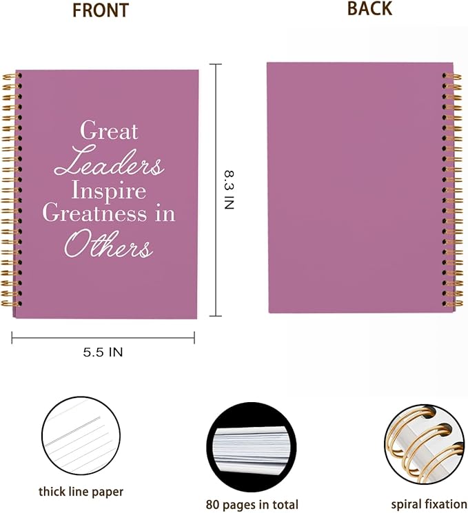 OXW Purple Notebooks for Work, Employee Appreciation Gifts, Leadership Gifts Notebook Journal for Writing Meeting Office, Thank You Gifts for Women Men Leader Mentor Boss Manager, 5.5"x8.3"