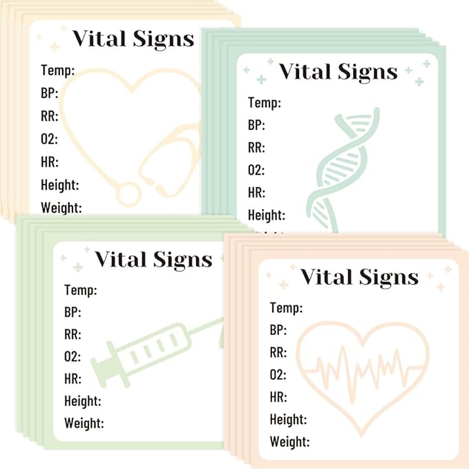 Lovarywow Vital Signs Sticky Notes Gifts, 9 Pack Vitals Notepad 3x3 Inch, Nurse Daily Monitoring Post Memo Pads, Patient Health Checklist Self-Stick Notes Office Hospital Supplies (450 Sheets)
