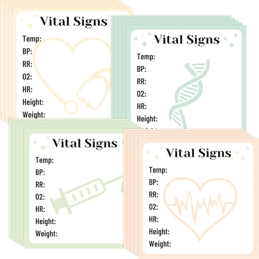 Lovarywow Vital Signs Sticky Notes Gifts, 9 Pack Vitals Notepad 3x3 Inch, Nurse Daily Monitoring Post Memo Pads, Patient Health Checklist Self-Stick Notes Office Hospital Supplies (450 Sheets)