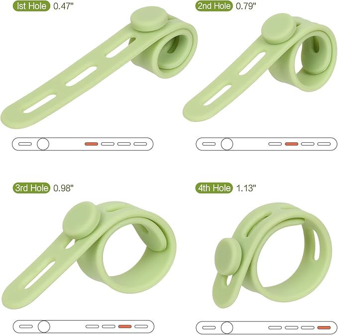Donruby 24Pcs Silicone Cable Ties - Reusable & Washable with Locking Buckles, Adjustable Fastening Cable Management Straps, Multi-Purpose High Elasticity Cord Organizer (4 Colors)