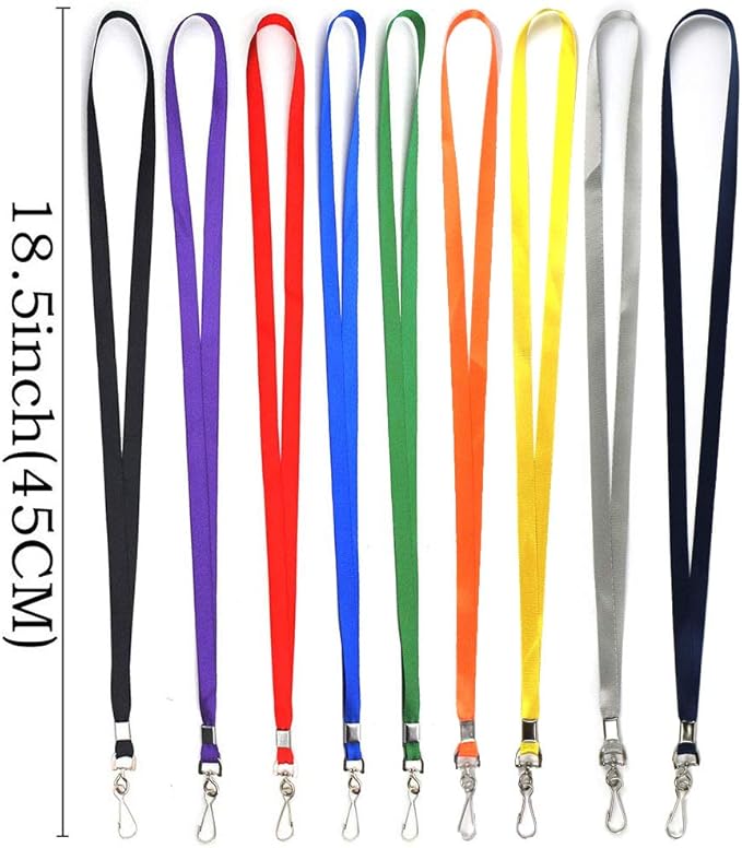 Beebel Navy Blue Lanyard Bulk Lanyards for Id Badges Flat Lanyard with Badge Clip Swivel Hook 50 Pack (Navy Blue)