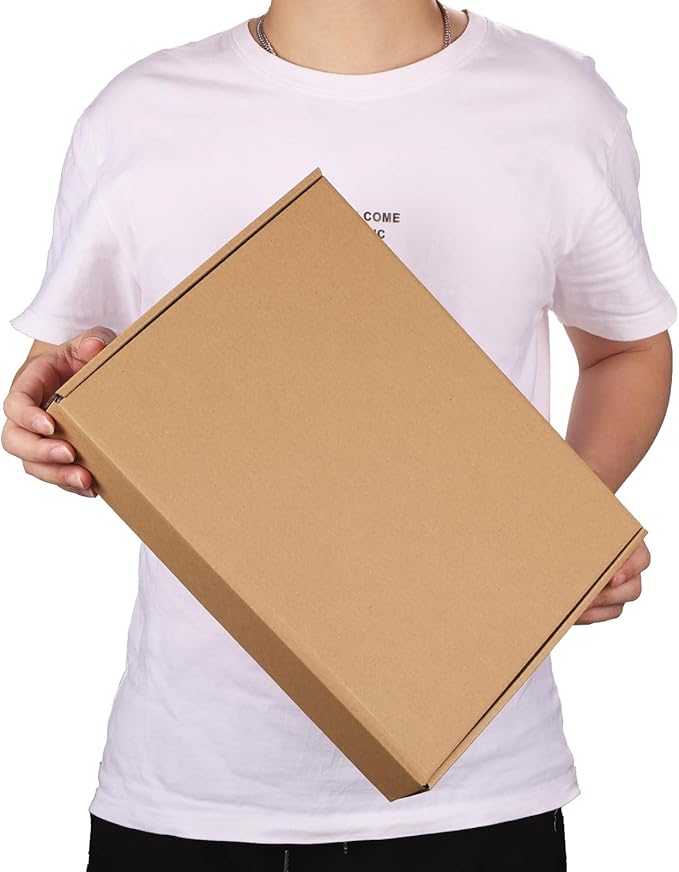 PHAREGE 13x10x2 inch Shipping Boxes 6 Pack Brown, Tab Lock Tuck Top Mailer Boxes for Packaging Small Business, Medium Cardboard Gift Boxes for Wrapping Mailing Present