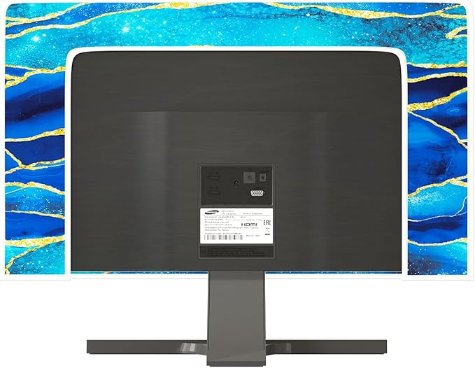 Baocicco Royal Blue Marble Waterproof TV Cover 50, 51, 52 Inch Creative Design Monitor Accessories Laptop TV LCD Screen Television Decoration for Tablet LED LCD OLED TVs Decorations