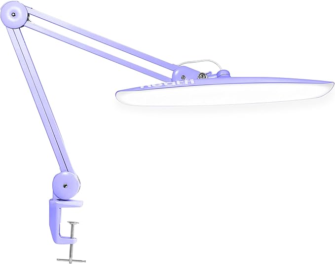 Neatfi XL 2,200 Lumens LED Desk Lamp with Clamp, 24W Bright Architect Task Lamp, 20 Inches Dimmable Computer Light, Adjustable Desk Light for Home, Office, Crafts, Nails & Hobbies (Non-CCT, Lavender)
