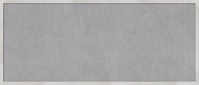 Amanti Art Silver Framed Magnetic Board 21x49 Oversize Vision Board for use with Magnets, 100% Metal Sheet to Display Items as Office Decor or for Home Organization in mudroom, Kitchen or Kids Room