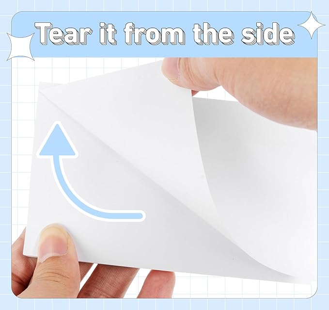 White Sticky Notes 3 x 5 in,10 Pads Large Notepads,100 Sheets/Pad Sticky Note Pads,1000 Sheets in Total Long Memo Pads,Super Sticky Pads for Office, School, Home,Meeting,Notebook Monitors Wall