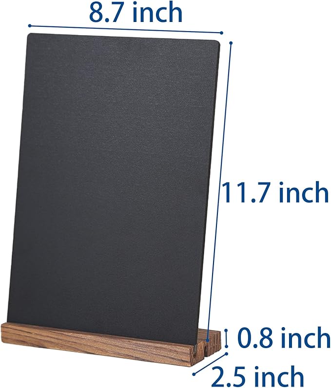 JDEA Wooden Double-Sided Chalkboard with Base (2 Pack) - 8.7x11.5 inches, Black