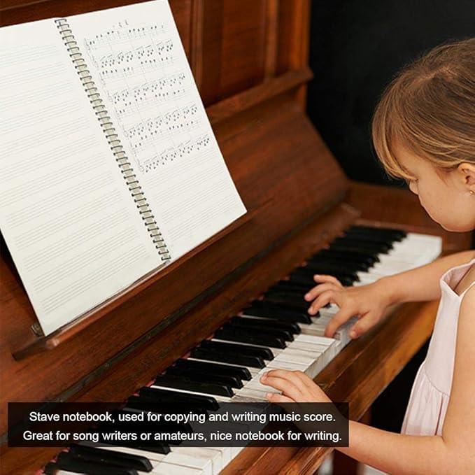 10 Pcs Music Notebook,Music Staff Notebook,50 Sheets/100 Pages Blank Sheet Music Notebook,Music Manuscript Paper,Manuscript Paper Notebook,Spiral NotebookMusic Writing Composition Notebook(10 Pcs Music Note Black)