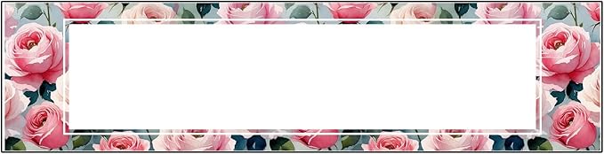 Signs ByLITA Floral Pattern Customized Nameplate | Rose Blush Personalized Full Color Acrylic Desk Sign